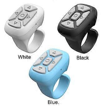 Bluetooth Remote Control Mini Fingertip Wireless Media Button Remote Control (White)