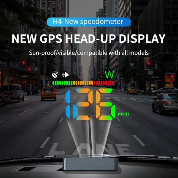 Head-up-display til biler, bil-HUD H4, GPS-hastighedsmåler
