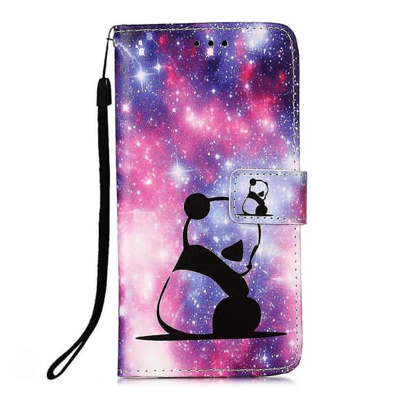 Compatible with iPhone 12 Case Leather Flip Wallet Case with Card Slots Holder Stand Pattern - Panda