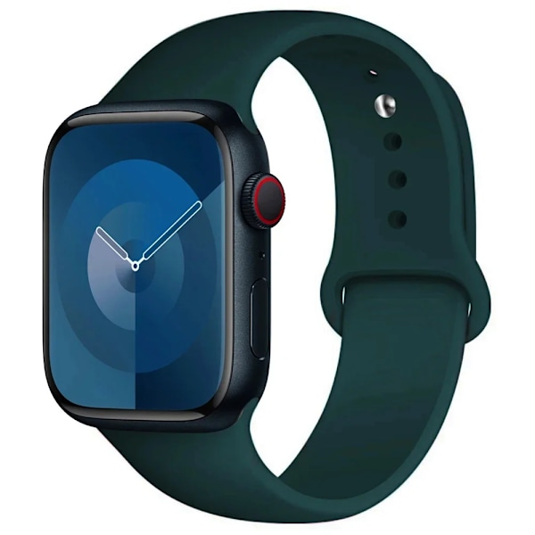 Silikonarmband för Apple Watch band 44mm 45mm 40mm 41mm 42-38mm 45 mm sportband iwatch serie 8 7 6 5 4 3 SE 9 Ultra 2 49mm 49 Bläckgrön 49 Ink green 49mm-42-44-45mm S-M