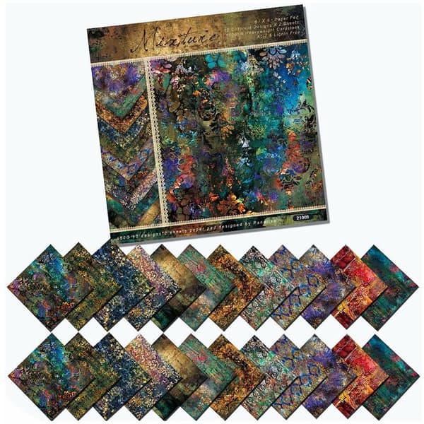 Scrapbook Paper, 24 Sheets Mixed Colored Paper, 6 inch x 6 inch D
