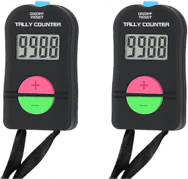 2-pak elektronisk håndtæller med snor til tælling-FX-