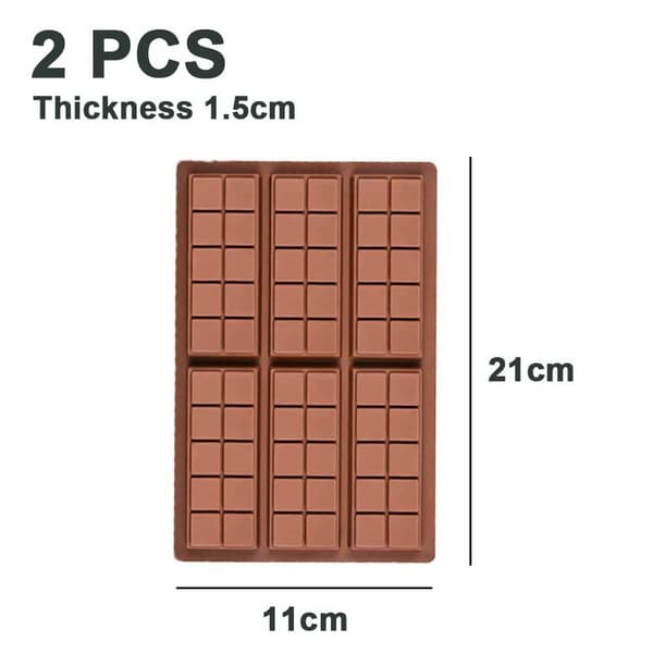 2-pack silikonformar för choklad, rektangulära formar för vaxsmältning