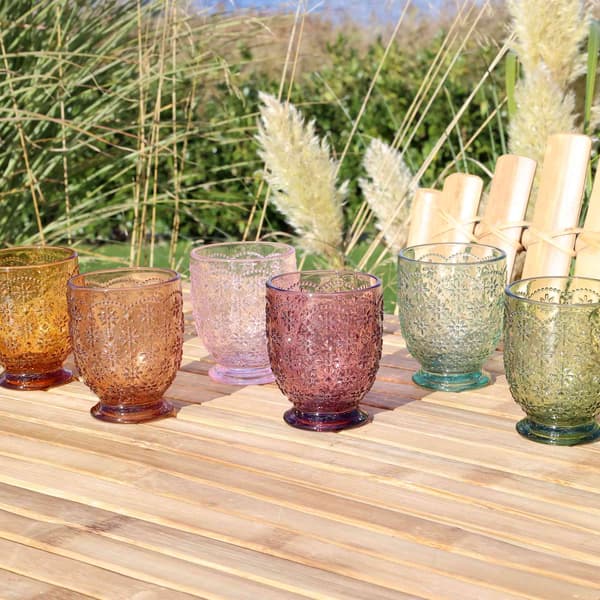 Saint-Émilion vattenglas 6-pack med mönster olika färger multifärg multicolor