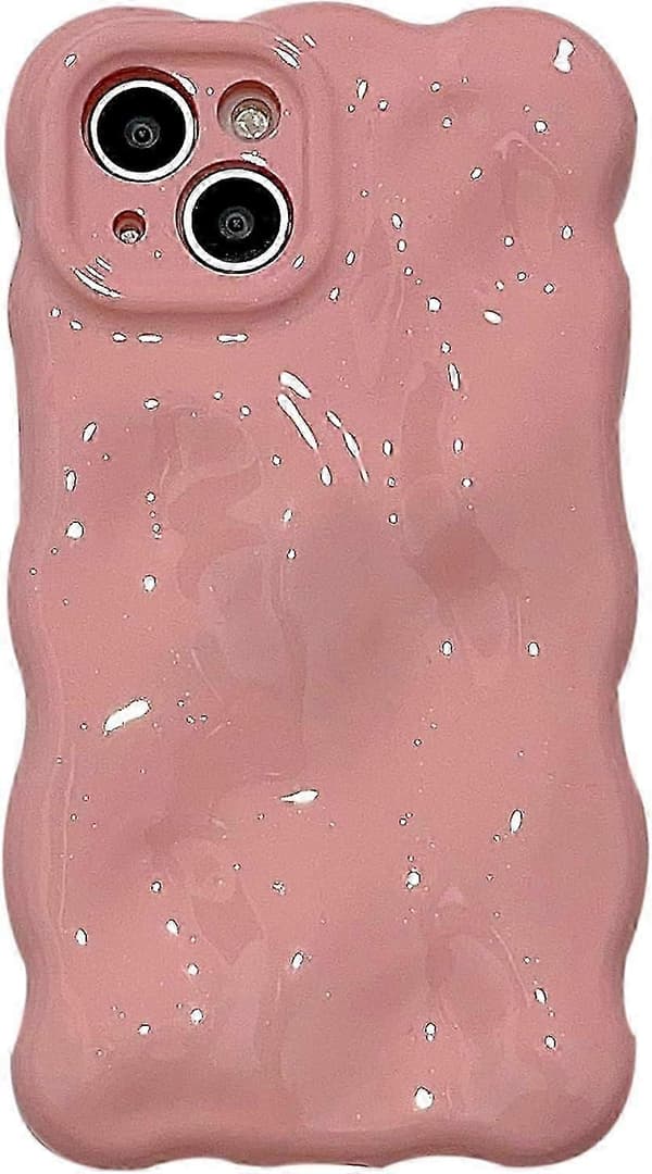 Case for iPhone 12, Cute Solid Color Curly Wavy Shockproof TPU Bumper Phone Case