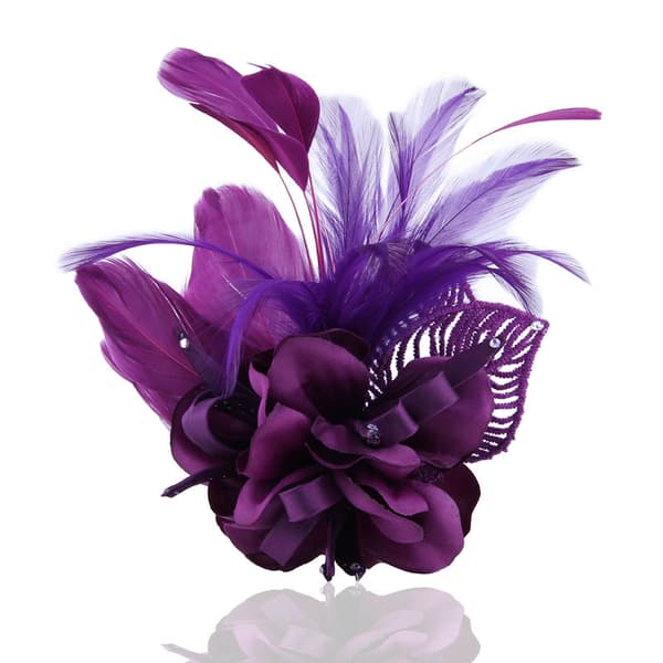 Koreansk tygbrosch corsage bröllop 19x10cm fjäder