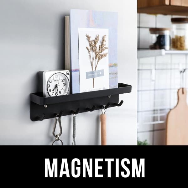 Magnetic Key Holder for Wall: Self-Adhesive Key Rack with Small Shelf