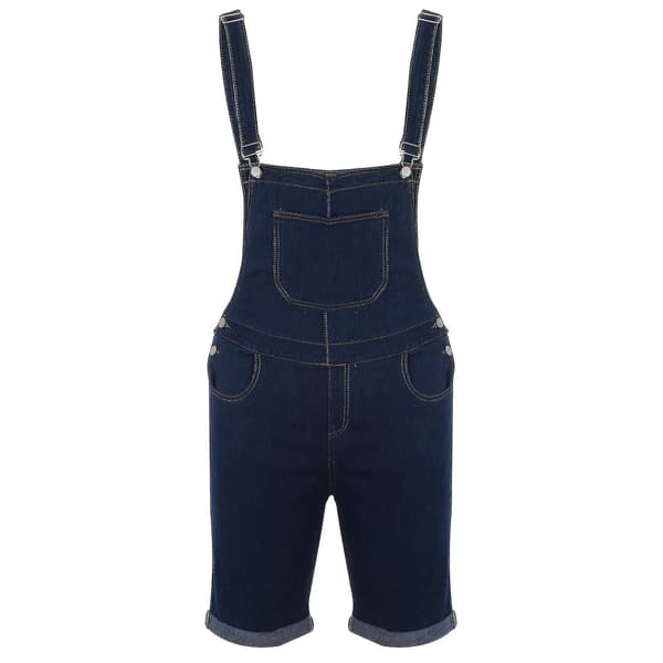 Trendy denimshorts til mænd med lige ben og slid, mørkeblå