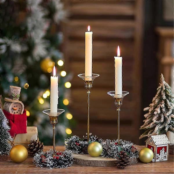 Candlestick Holder Glass Dish with Drip Protection for Decorative Use