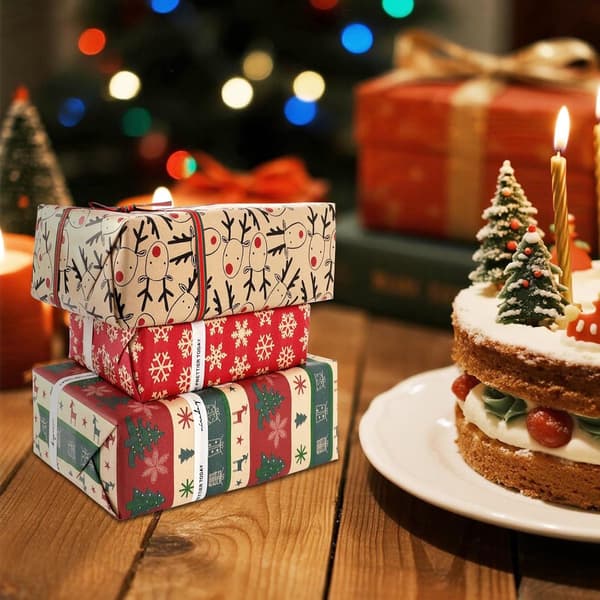 5 Rolls Christmas Wrapping Paper - Christmas Wrapping Paper Rolls
