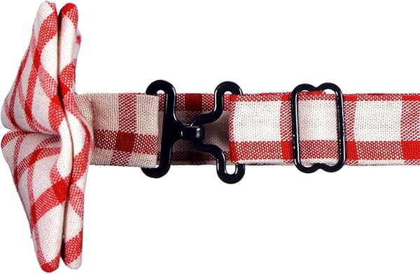 Men's 12x6cm Plaid Cotton Bow Tie Adjustable Pre-tied