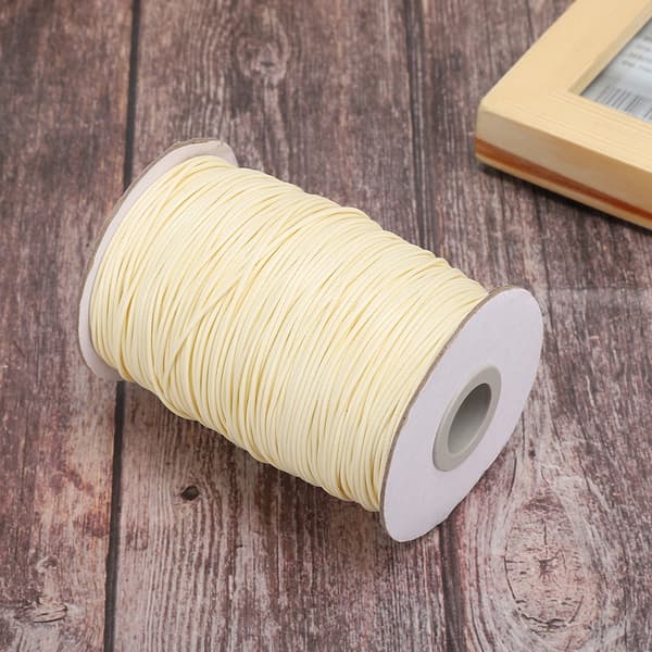 160m Waxed Thread DIY Eco-Friendly Hand-Woven Rope Necklace Cotton Thread 1mm (35 # Beige)