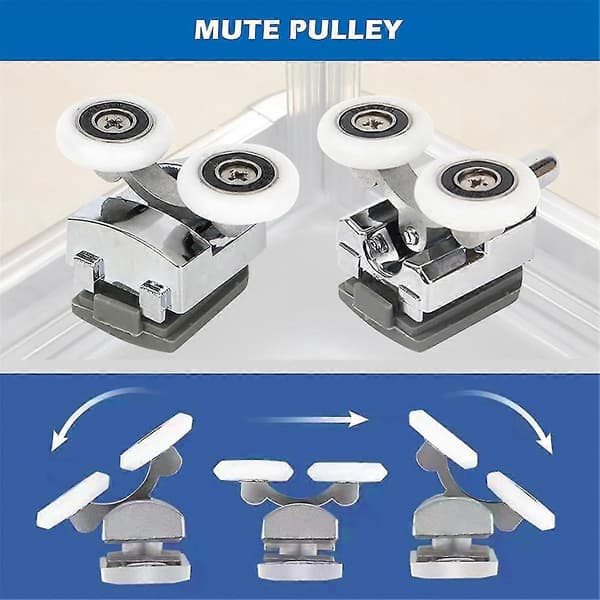 Curved Shower Door Rollers, 8pcs Shower Glass Door Rollers, Replacement Wheels for Shower Doors, For Cur