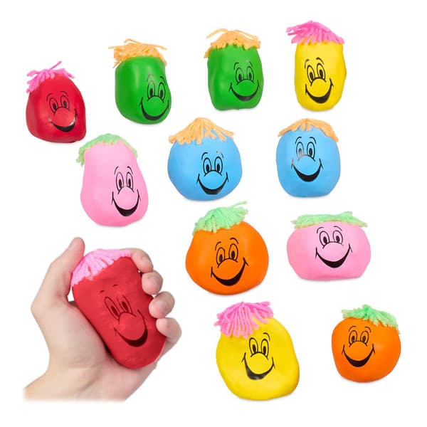 Anti-stress klämbollar, stora, latex & majsmjöl, 12-pack