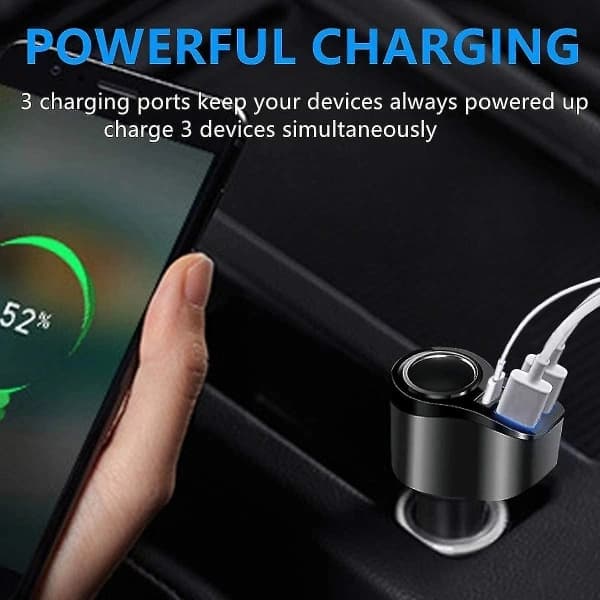 4-i-1 USB C billader 36W USB sigarettenneruttak