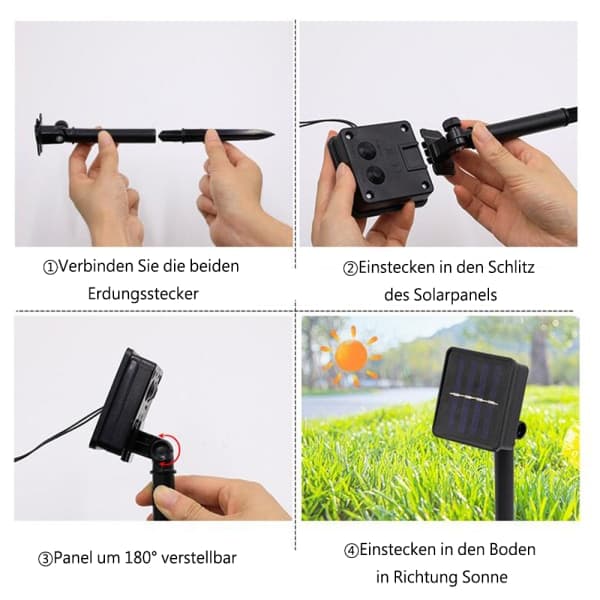 50 LED Solcellelamper Utendørs 7m 8 Moduser Belysning Solcellelamper med Vanntett Lyssensor Krystallkule Varmhvit Solcellelampe Dekorativ Fargerik
