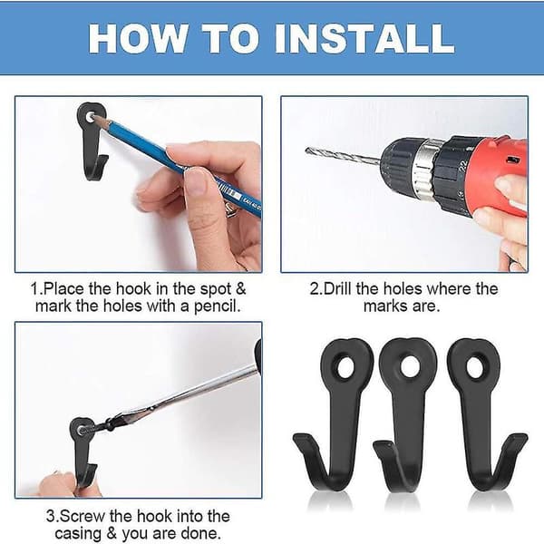 10 Pcs Clothes Hook, Single Hanger with 10 Screws Stainless Wall Mounted Hooks Retro Single Coat Rack SXQ