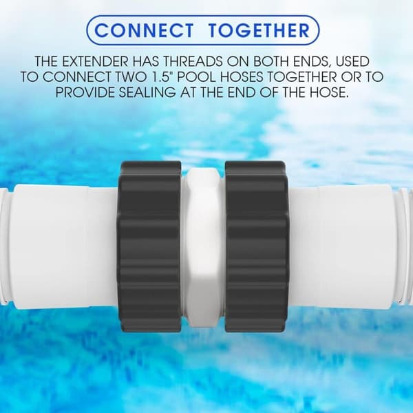 2x Poolslangeforbindelse 3,8 cm med 2 L-ringstætninger, Kompatibel med Intex Coleman
