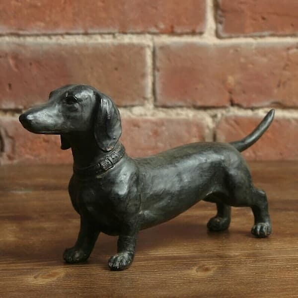 Harpiksfigur, Dachshund, Dachshundfigur, Hund, Antikk Stil, Samleobjekt