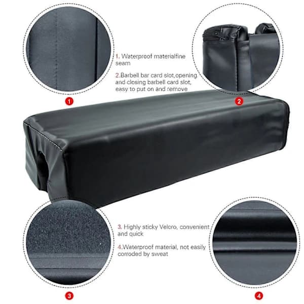 Squat Pad Skivstångsdyna för Hip Thrust, Squat, Träning, Svart