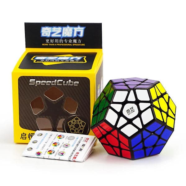 Qiyi Megaminx Magic Cube 3x3 Stickerless Dodekaeder Speed Cube Hjärngympa Twist Puzzle Fidget Svart Vit