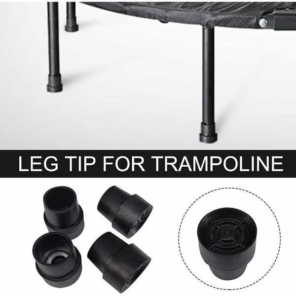 10 stk. skridsikre gummifødder til trampolin, 2,5 cm, sort, latex