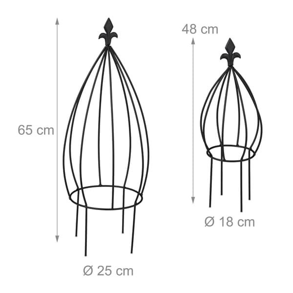 Växtstöd Set om 2 – Klätterstöd i metall, glödlampsformad