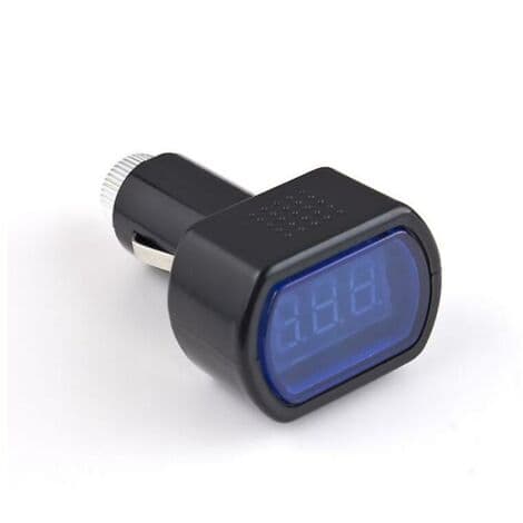 12V-24V Digitalt bilvoltmeter cigarettænderstik LED-display batterispændingsmåler indikator sort