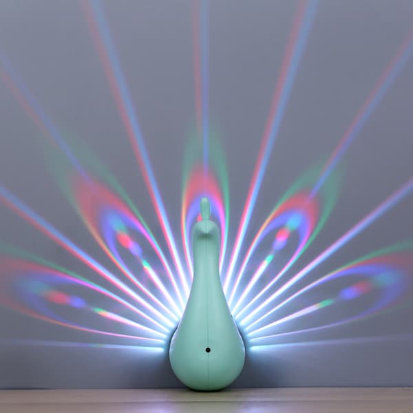 Vegglampe Påfuglprojeksjonslys Fjernkontroll