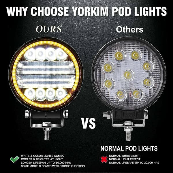 2x 4 tum 200W LED-arbetsljus spot offroad-dimljus
