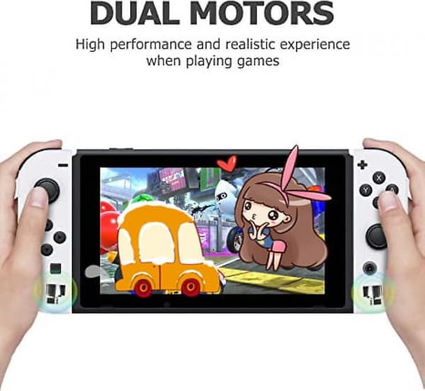 För Joypad (V/H) för Nintendo Switch-kontroller - Vänster och höger trådlös fjärrkontroll med handledsrem (vit)