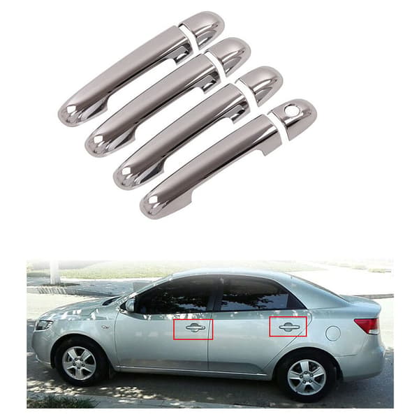 8 stk/sett ABS krom utvendige dørhåndtak trimdeksel for Forte 4DR Sedan 2009-2012 stil