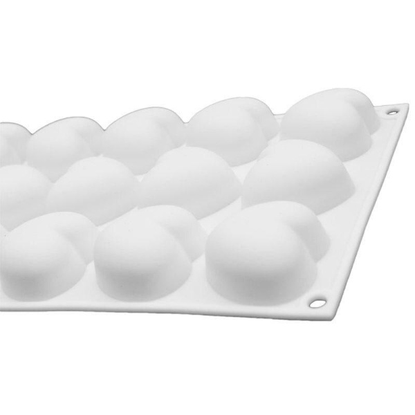 Hjerte Silikoneform Mousseform Hjerter 15 stk Chokoladeform Hvid Vit white