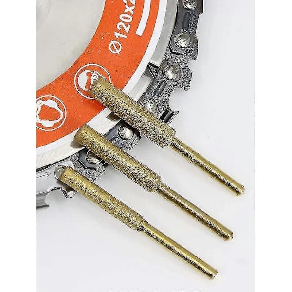 12 Pcs Chainsaw Sharpening Bits Titanium Coated Diamond Grinding Burrs for Dremel Chainsaw Chain Sharpening 5.5mm 5.5mm 5.5mm