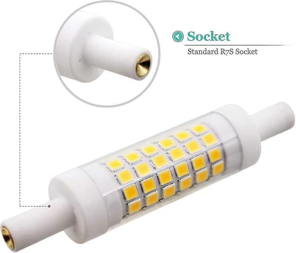 2 LED-lampor R7s 15x78mm 5W Varmvit 3000K 220V Energiklass A+