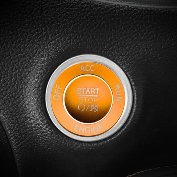 Motorstartknapp Stoppknapp Deksel + Ring Trim Tilbehør for Charger 2015-2020 (Oransje)