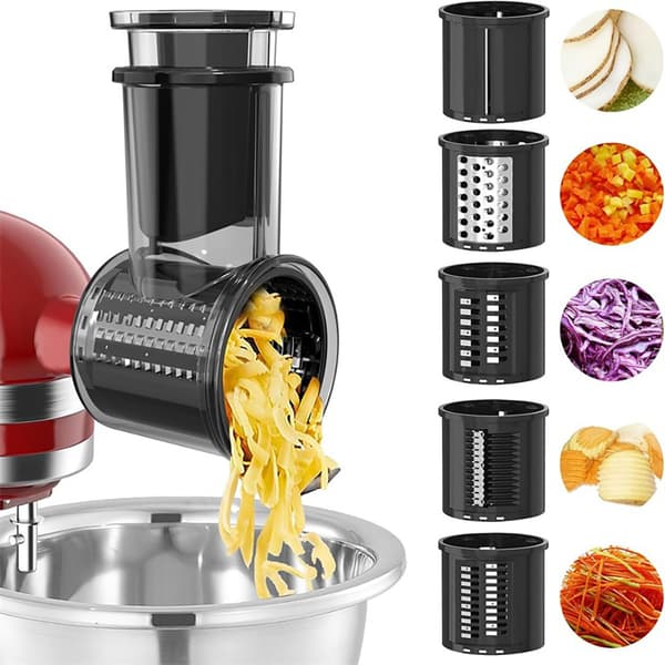 Vihannesleikkuri ja raastin, 5 osaa, KitchenAid-yleiskoneeseen