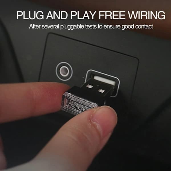 Bilinteriørbelysning USB LED HVIT hvit