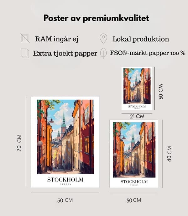 Eiffel Tower Poster 50x70 cm – Paris Poster without Frame