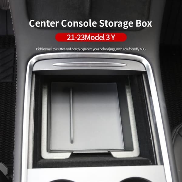 For Modell Y 3 2021-2023 Bilsenterkonsoll Armlene Oppbevaringsboks Organizer Transparent Interiørtilbehør