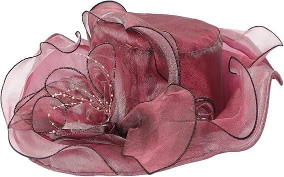 Organza Mesh Solhat til Kvinder, Bredskygget