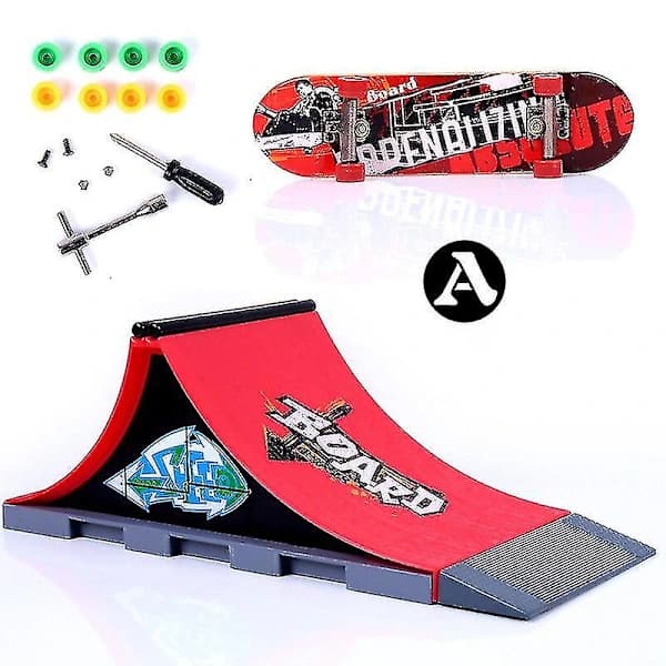 Mini skatepark til fingerboard, kombination af legetøjsskatepark og rampe, skateparkrampe, stil A