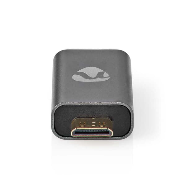 HDMI-adapter Mini-HDMI till HDMI guldpläterad aluminium grå Grå