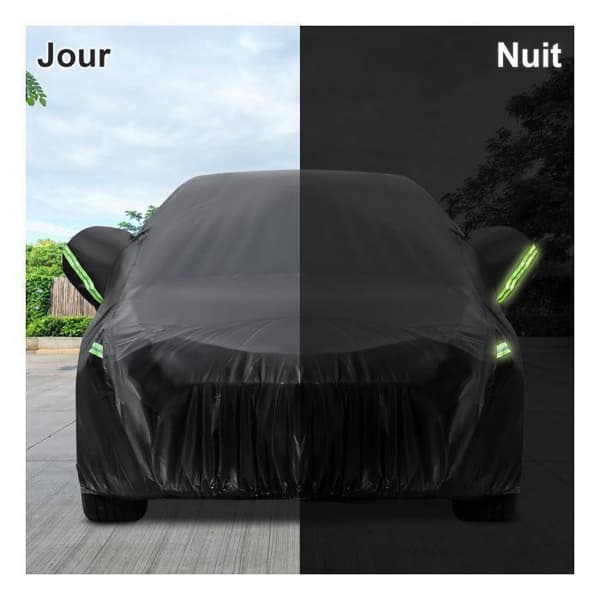 TOOLUCK Utomhus bilöverdrag för SUV, storlek A5, 462–482 cm, vattentätt, andningsbart, dragkedjor, bomullsfoder, UV-beständigt