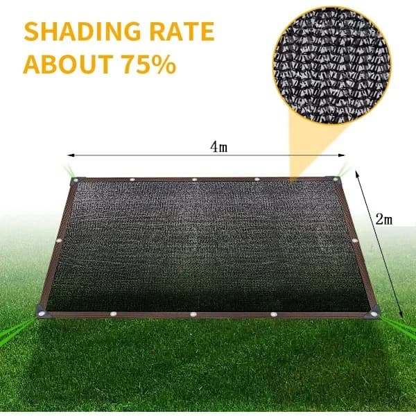 Skyggeduk Drivhus 2x4m Solskjerming HDPE for Hage, Pergola, Uteplass