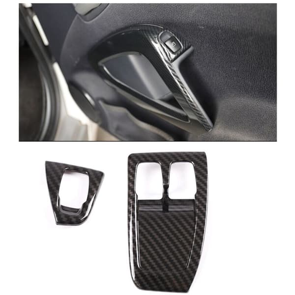 Decorative sticker for Smart 2010-2014 car window grass lift switch, fiber