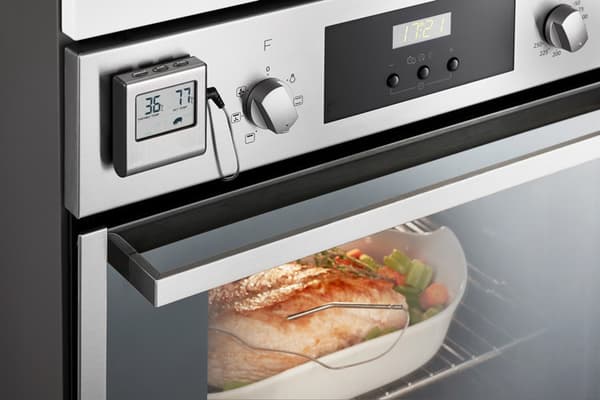 Digital kötttermometer med stor LCD-skärm för rökugn, ugn, matlagning, godis, grilltermometer med timer och temperatursond