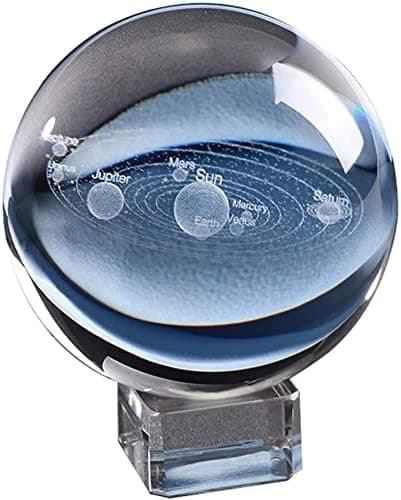 Sol System Galakse Krystalkugle, Sol System Model, Feng Shui Glaskugle Boligindretning, 60 mm (60 mm Sol System Krystalkugle)