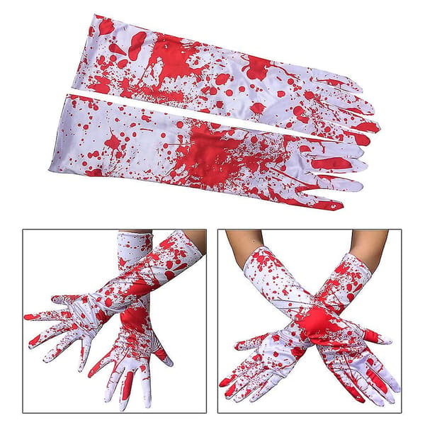 Rædsel Y Handsker Sprøjtet Halloween Kostume Tilbehør-1