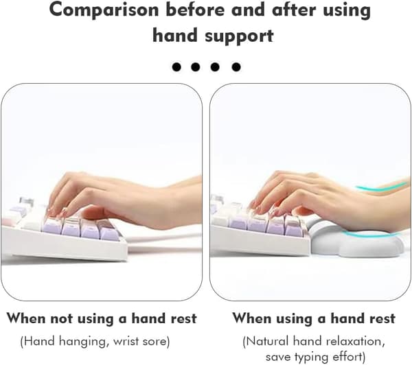Ergonomic Cloud Wrist Rest for Keyboard and Mouse, PU Leather Memory Foam, Non-Slip